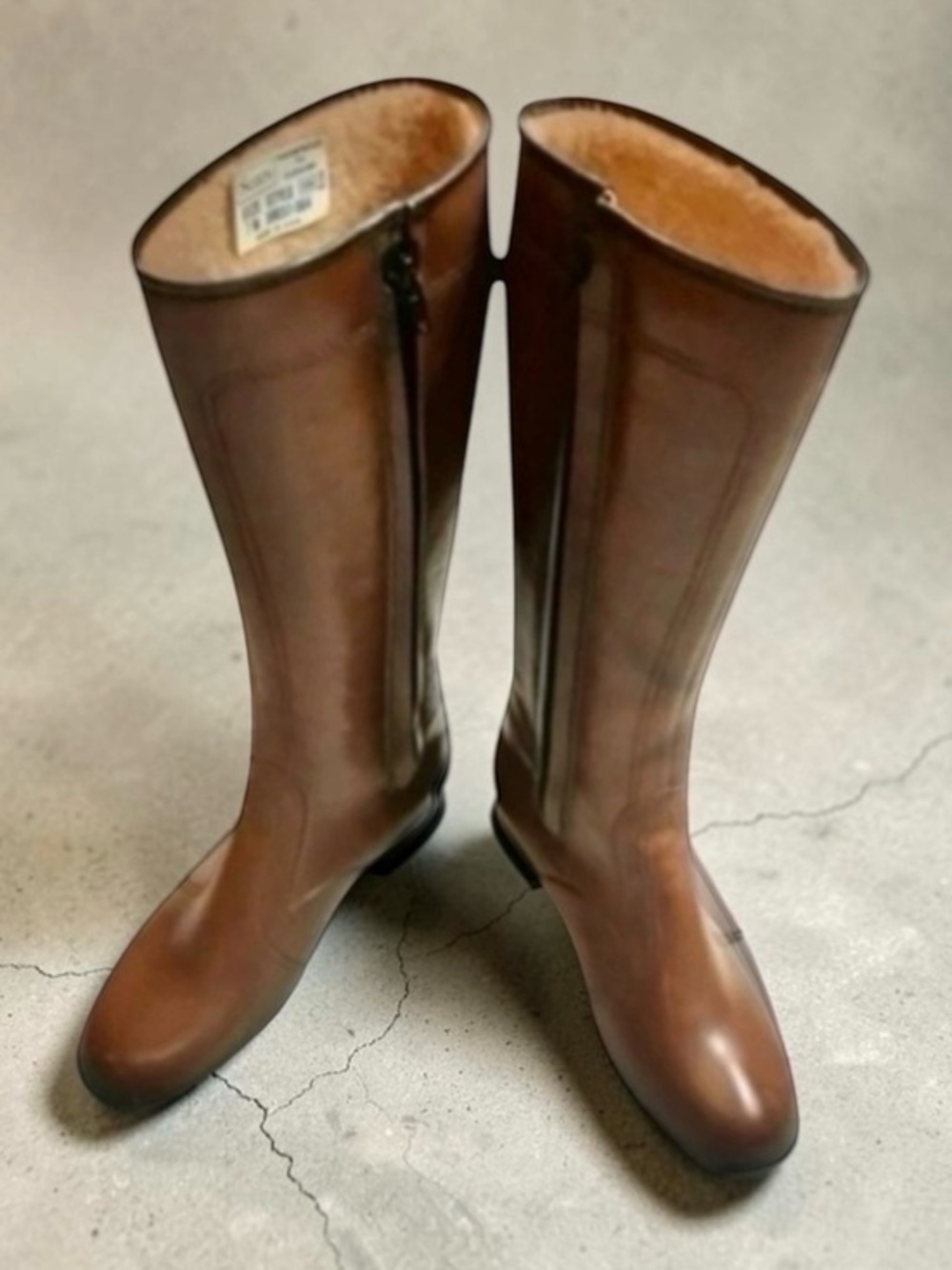 Vintage Sears Cognac Brown Waterproof Rain Boots 70s Style Size 7